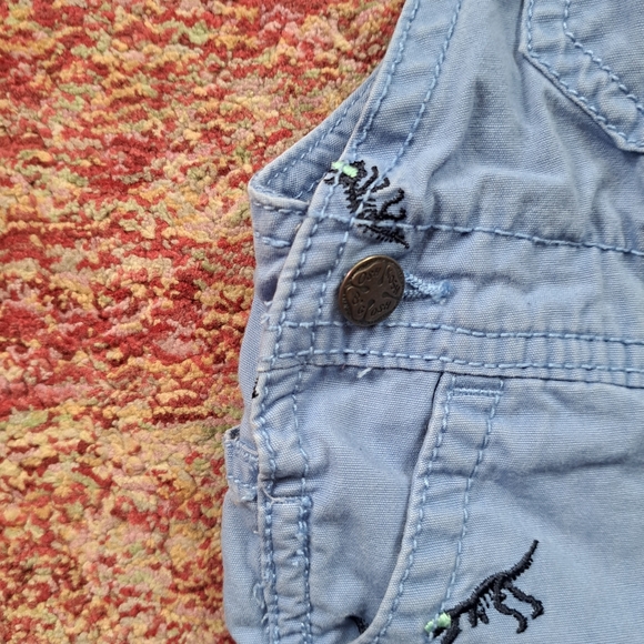 24 m Oshkosh B'Gosh Shorteralls /Blue Shorteralls / Dinosaur overalls - Picture 4 of 6